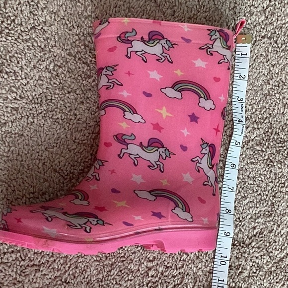 Capelli pink unicorn rainbow rain boots | girls 2 | kids rain gear | spring - Picture 8 of 8